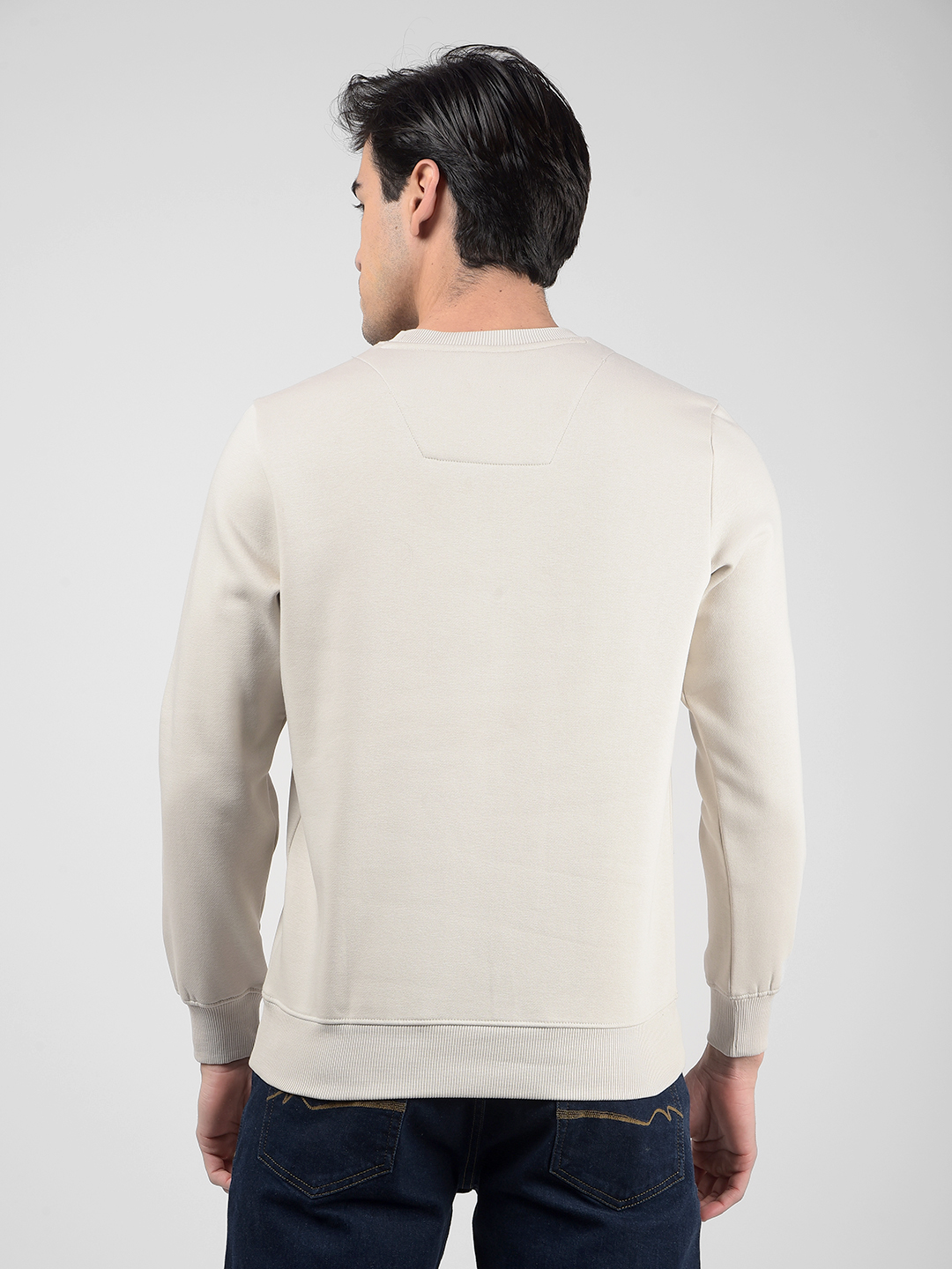 Numero Uno Men Logo Print Beige Sweat Shirt
